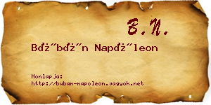 Búbán Napóleon névjegykártya